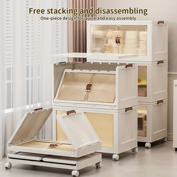 Storage Cabinet, 2/4 Layers with Lid and Wheels,