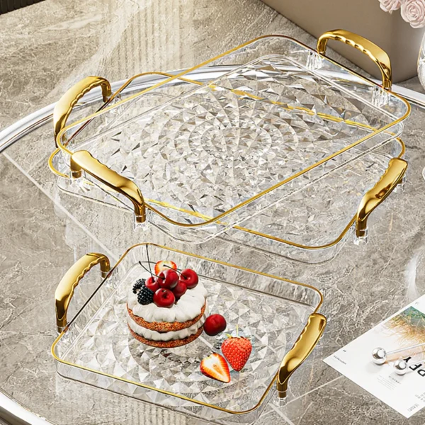 Clear Plastic Storage Tray Large Capacity Tray