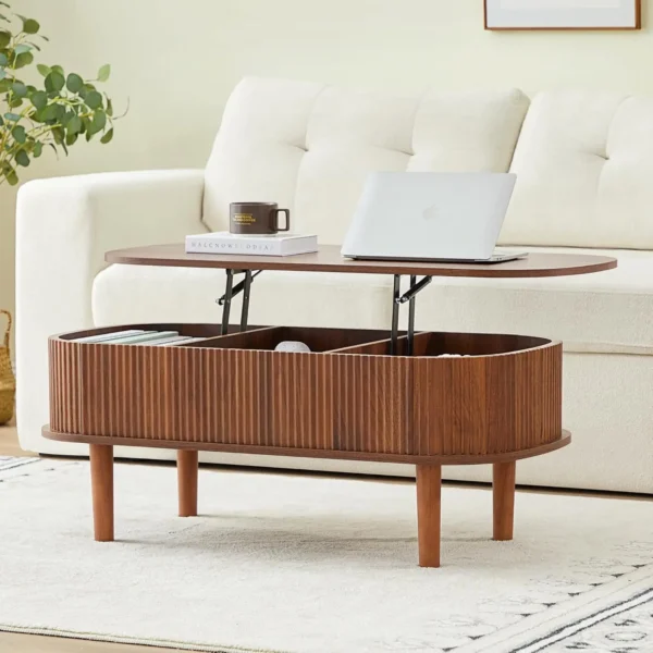 Lift Top 3-in-1 Fluted Convertible Coffee Table