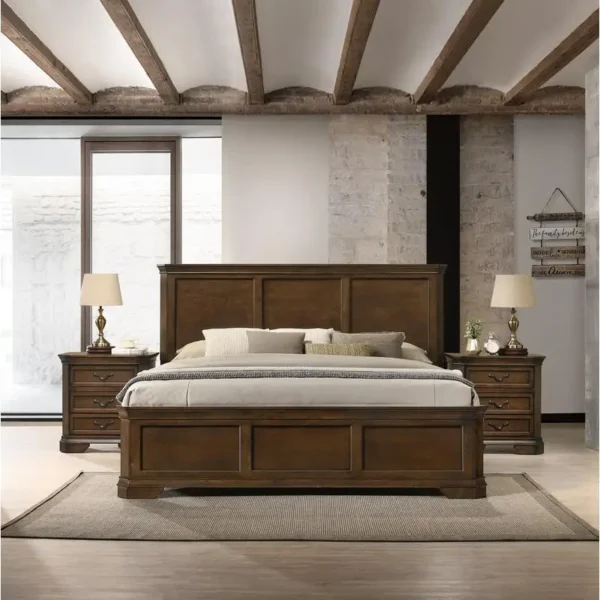 3-Piece Wood Bedroom Set with Queen Bed