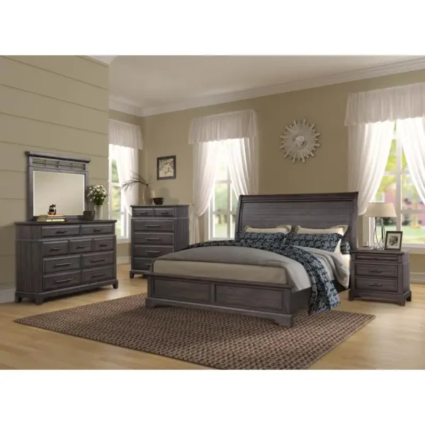 Bed Set with Dresser, Mirror, Chest & Nightstand