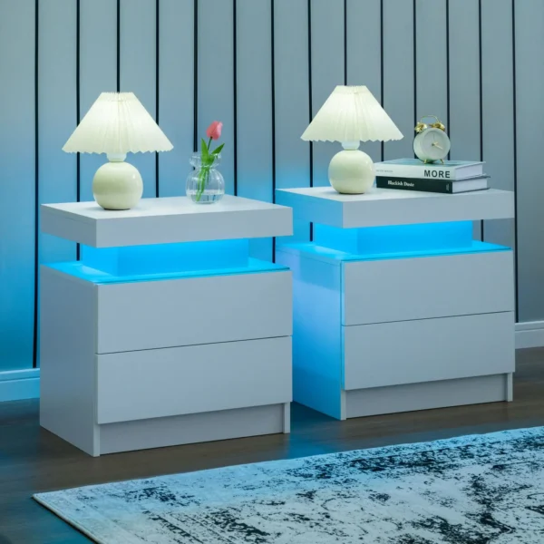 2 LED Nightstand   with LED Light Table